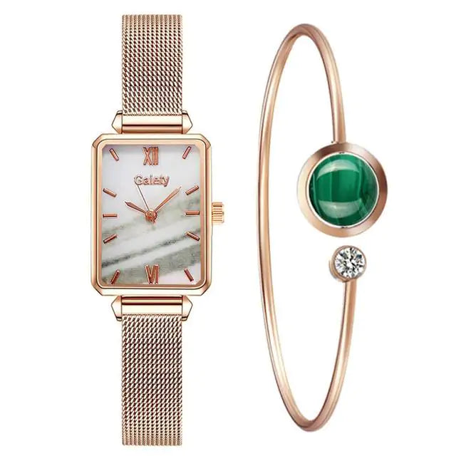 Shiny Square Quartz Watch