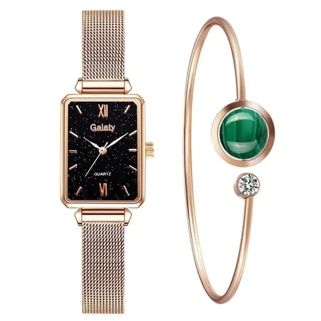 Shiny Square Quartz Watch
