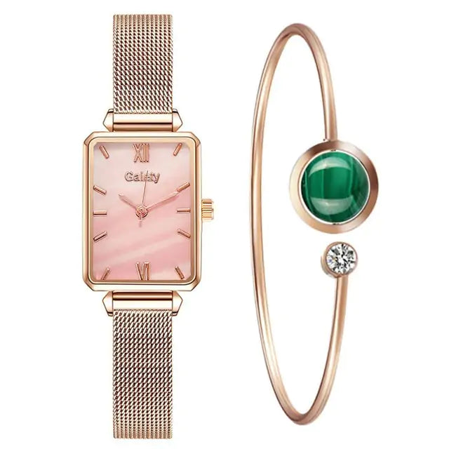 Shiny Square Quartz Watch